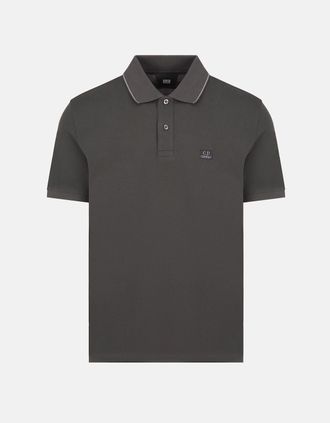 C.P. Company Mens Stretch Piquet Polo Charcoal - Black - Size: 44