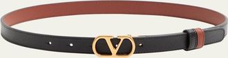 Valentino Garavani VLogo Signature Reversible Calfskin Belt, 20mm