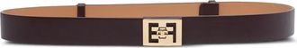Elisabetta Franchi Cintura con placca logo - Marrone