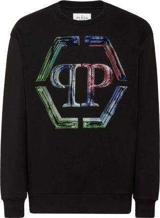 Philipp Plein Sweatshirt LS PP Glass - Heren - Sweatshirts - Zwart - 4XL - Katoen - Hoodies & sweatvesten