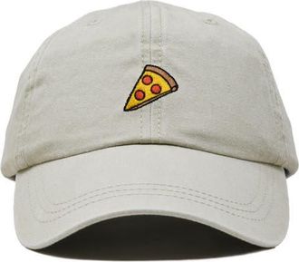 Dalix Pizza Slice Embroidered Dad Hat in Washed Stone White at Nordstrom