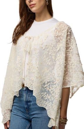 Saachi Tie Front Lace Ruana in Ivory at Nordstrom Rack