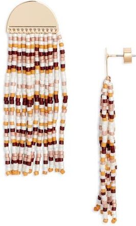 Nordstrom Crescent Seed Bead Fringe Drop Earrings in Neutral Multi- Gold at Nordstrom Rack