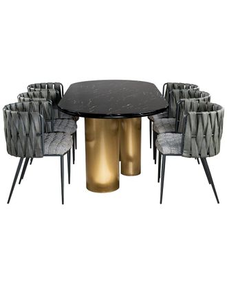Statements by J. Statements By J Balmain Marble Top Oval Dining Set