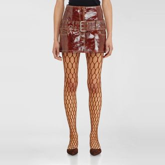 Diesel Patent-leather miniskirt with belt - Skirts - Woman - Red