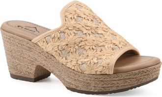 White Mountain Bizzie Platform Wedge Espadrille Sandal in Mustard/Fabric at Nordstrom Rack, Size 7.5