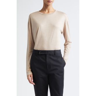Nellie Partow Myrtle Long Sleeve Modal & Cashmere T-Shirt in Blush at Nordstrom, Size X-Small