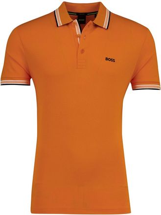 HUGO BOSS Korte mouw polo BOSS Green Paddy oranje pique
