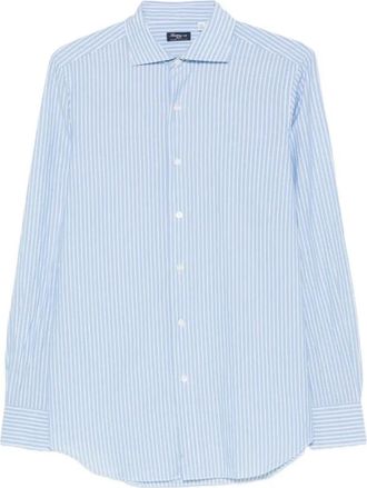 Finamore Napoli Shirt - Heren - Casual Overhemden - Blauw - S - Katoen - Overhemden