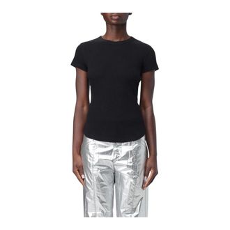 Isabel Marant T-Shirts, female, Black, XS, Ribbed Slim Fit T-Shirt