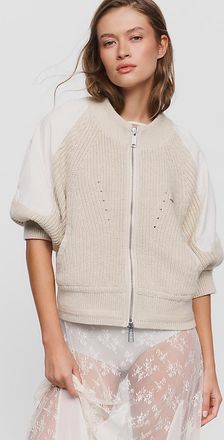 Pilcro Cotton Wool Blend Zip Up Cardigan