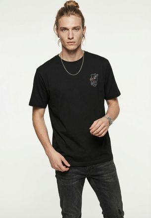 Only & Sons T-Shirt ONLY & SONS ONSFRED LIFE RLX SS PRINT TEE NOOS, Herren, Gr. XXL, schwarz print:abstract, Jersey, Obermaterial: 100% Baumwolle, bedruckt, relax