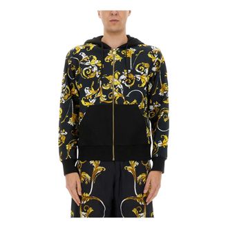 Versace Jeans Couture Heren, Sweatshirts & Hoodies, Zwart, Maat: L