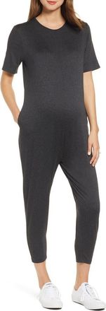 Hatch The Walkabout Maternity Jumpsuit in Charcoal at Nordstrom, Size 3