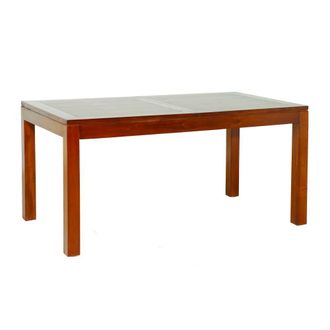 Macabane Mesa de comedor extensible de madera de mindi marr&oacute;n de 200 cm
