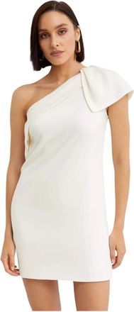 Roland Mouret Asymmetrische Mini Jurk - Dames - Korte kleedjes - Wit - M - Leer - Kleedjes