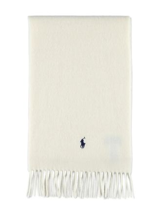 Polo Ralph Lauren Polo Pony-embroidered scarf - women - Wool/Recycled Wool - One Size - Neutrals