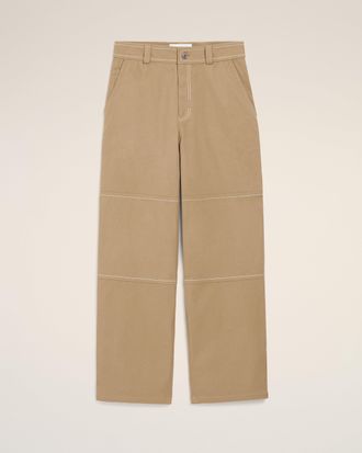 Ami Beige Cotton Worker Trousers Beige - XXL - for Men