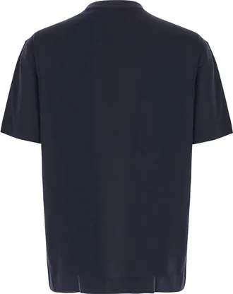 Emporio Armani Mens T-Shirt Blue Cotton Lyocell T-Shirts And Polos