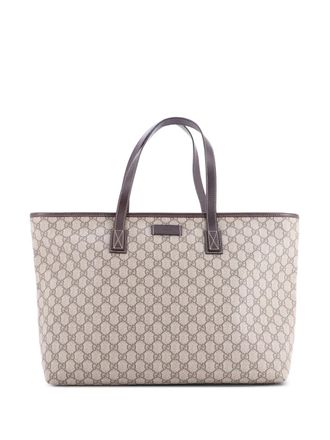 Gucci Plus GG Coated Canvas with Leather Large tote bag - Brown