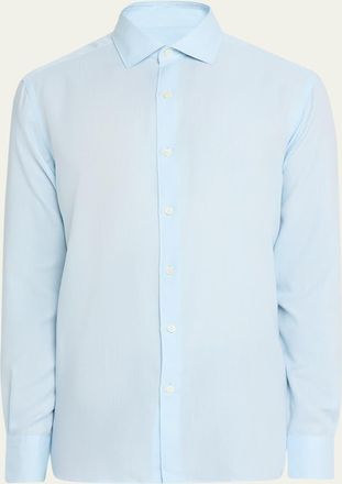 Ermenegildo Zegna Mens Cashco Cashmere and Cotton Sport Shirt