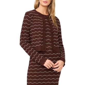 Ted Baker Sherry Ripple Scallop Cardigan in Fireplace at Nordstrom, Size X-Small