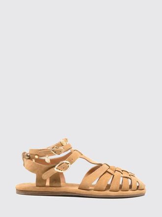 Ancient Greek Sandals Karina Suede Fisherman Sandals with a Low Heel