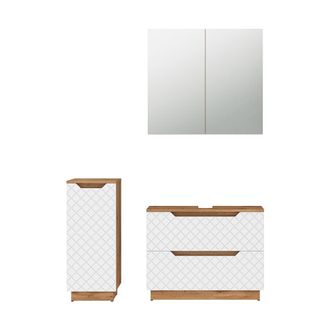 Vicco Conjunto De Muebles De Ba&ntilde;o De 3 Piezas Lotta, Blanco, 3 Piezas, Vicco