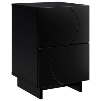 vidaXL Mesa De Noche Negro 33,5 X 34,5 X 50 Cm Madera De Ingenier&iacute;a Vidaxl