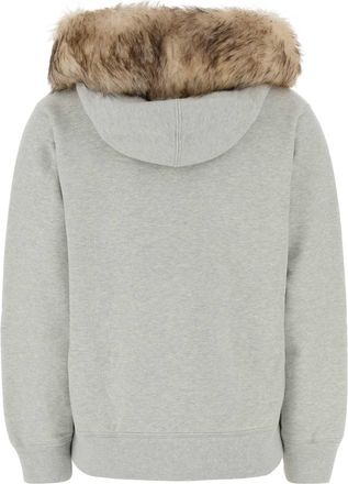 Prada Womens Light Grey Cotton Sweatshirt Grigio Melange Exterior: Felpe Sweater