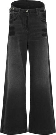 The Attico Double Waist Jeans - Dames - Loose Fit Jeans - Zwart - W27 - Katoen - Jeans