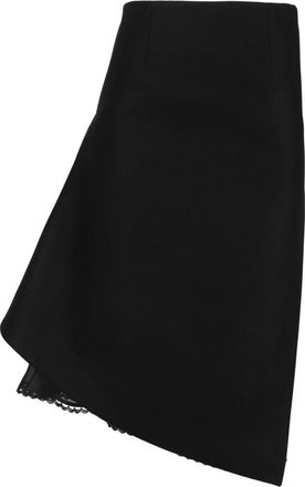 sacai wool asymmetric skirt - women - Wool - 2 - Black