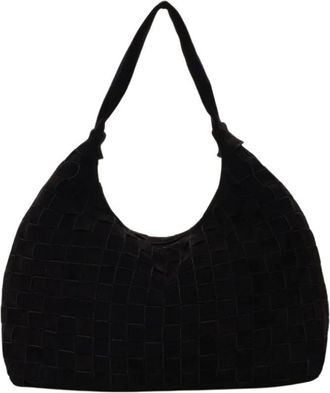 N&uacute;noo Tassen, Dames, Zwart, ONE Size, Su&egrave;de, Zwarte Su&egrave;de Schoudertas