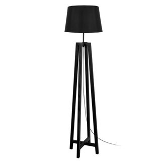 Tosel Lamp&aacute;ra de pie madera Alt.155cm negro ;Pantalla: negro