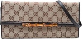 Gucci Pre-owned Clutches, female, Beige, Size: ONE SIZE Pre-owned Vintage Canvas Crossbody Bag
