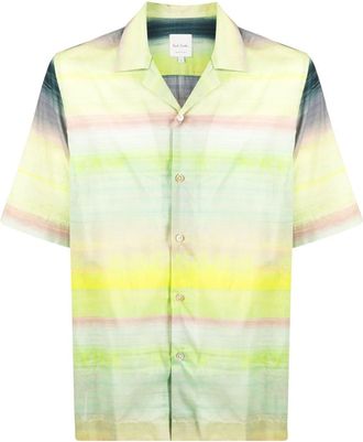 Paul Smith Untitled Stripe short-sleeve shirt - men - Cotton - L - Green