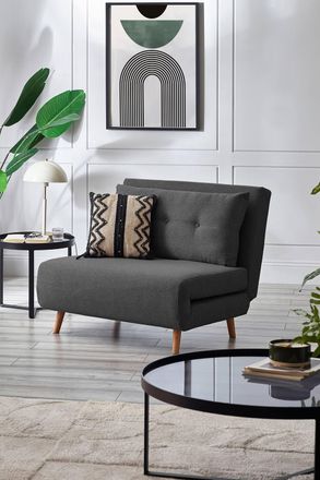 Julian Bowen Rowan Upholstered Chair Bed in Mid Grey