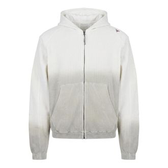 Roa Bee Sun Faded Waffle Zip Up Hoodie - Heren - Sport - Wit - Maat: S Katoen