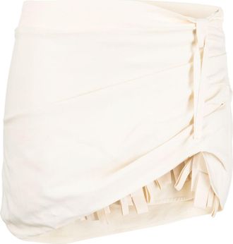 Jacquemus asymmetric mini skirt - women - Viscose/Linen/Flax/Elastane - 38 - Neutrals
