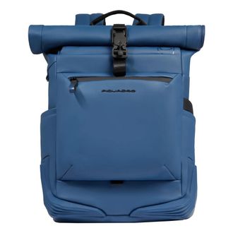 Piquadro Zaino Roll-Top in tessuto - male - Piquadro - Backpacks - Blue - ONE SIZE - Bags