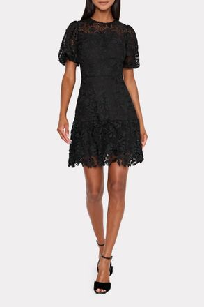 Milly Yasmin Rose Mosaic Mini Dress In Black