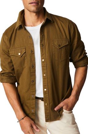 Billy Reid Shoals Organic Cotton Twill Shirt in Slate Green at Nordstrom, Size Xx-Large