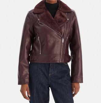 Vero Moda Crush Season Moto Jacket In Wine