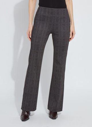 Lyss&eacute; Patterned Hi Waist Ponte Trouser with Satin Piping (32.5 Inseam)