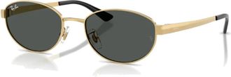 Ray-Ban Ovale Metalen Zonnebril - unisex - Zonnebrillen - Geel - 55 MM - Accessoires