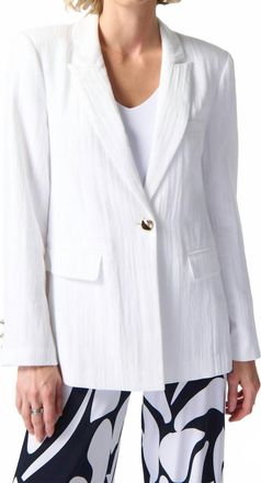 Joseph Ribkoff Woven Fitted Blazer In Vanilla