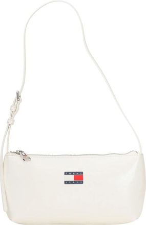 Tommy Jeans Essential Logo Shiny Shoulder Bag - Dames - Schoudertassen - Beige - ONE Size - Tassen