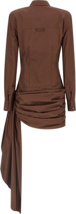 Giuseppe Di Morabito Cotton Poplin Chemisier Dress - Brown