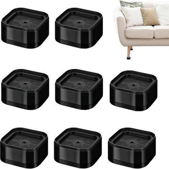 OEM Elevadores Apilables Para Patas De Cama, 8 Piezas, 3,5 Cm, Antideslizantes, 5 Cm De Di&aacute;metro Interior, Para Sillas, Sof&aacute;s Y Lavadoras (negro)