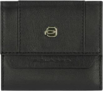 Piquadro Zwarte leren damesportemonnee Circle Pd 5214 - Dames - Portefeuilles - Zwart - ONE Size - Leer - Accessoires